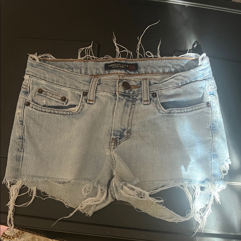 VINTAGE American Eagle Outfitters Distressed Light Blue Jean Shorts